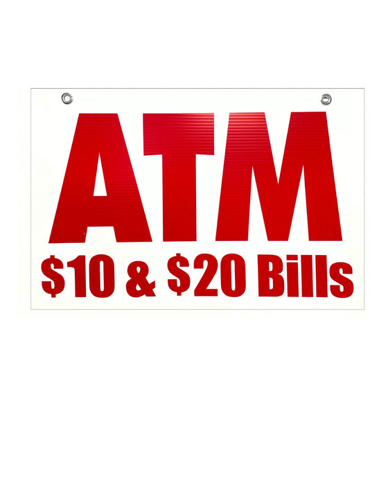 ATM Plastic Signs