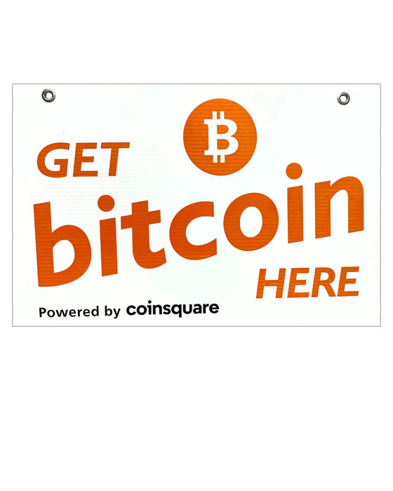 ATM Plastic Signs Bitcoin